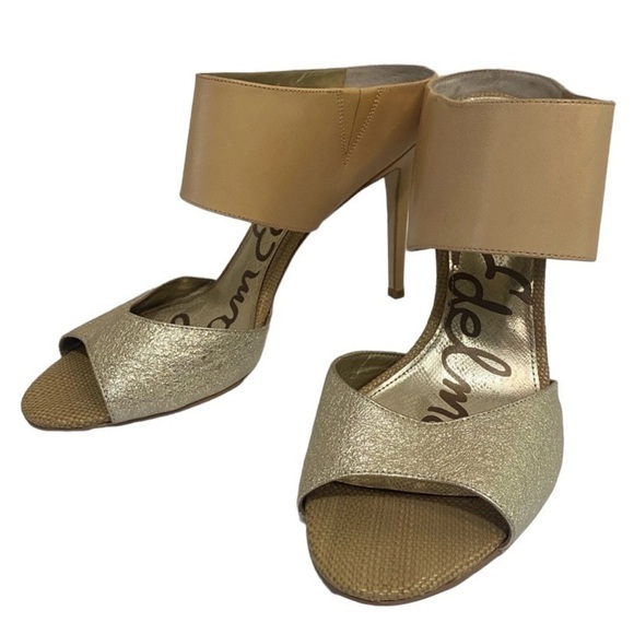 Sam Edelman Scotti tan and gold high heel sandals Size 10 - Picture 2 of 8